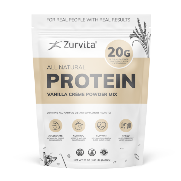 Zurvita All-Natural Protein Mix, Vanilla Crème, 20-Servings