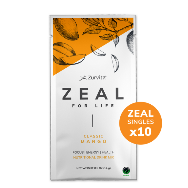 Zurvita Zeal, 10 single-serve packets - Mango