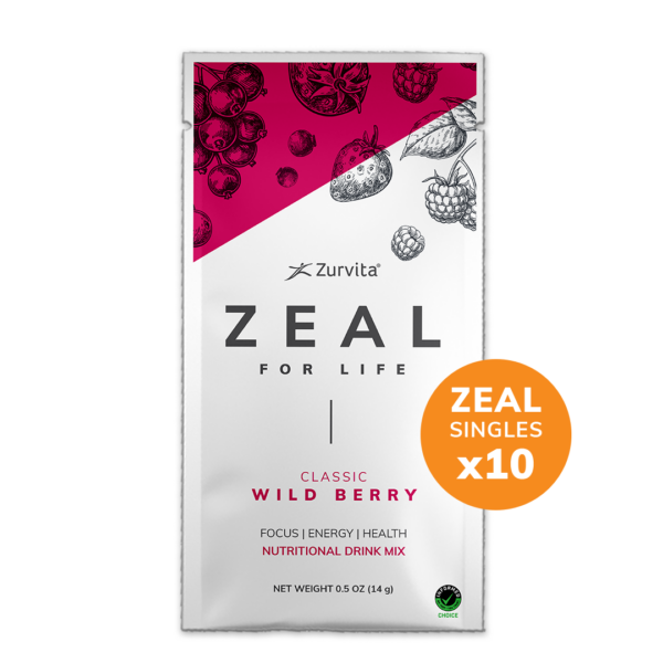 Zurvita Zeal, 10 single-serve packets - Wild Berry Classic